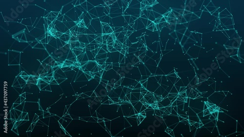 Plexus abstract network business technology science background loop. 
Abstract motion transform illustration background with shimmering light