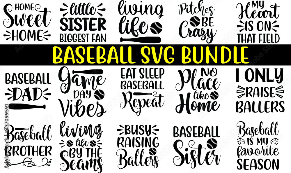 Fototapeta premium Baseball svg bundle