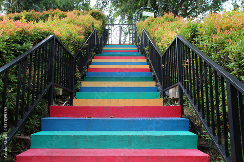 Canvas Print stairs in a public park (faber park) in singapore
