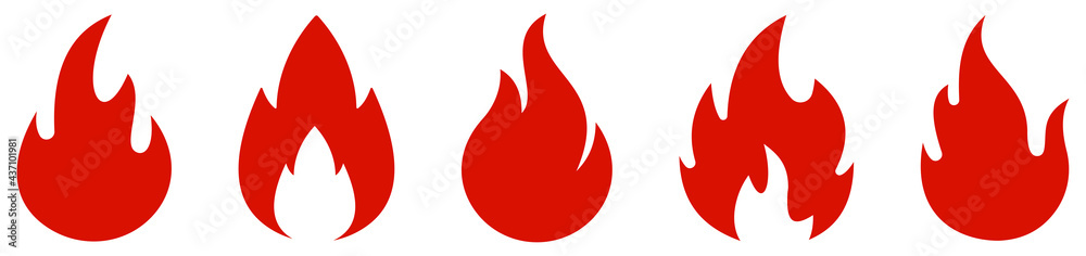 Fire red, flames icon set. Logo design fire. Vector illustration Fire red, flames icon set. Logo design fire. Vector illustration