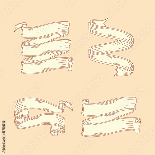 four sketch ribbons