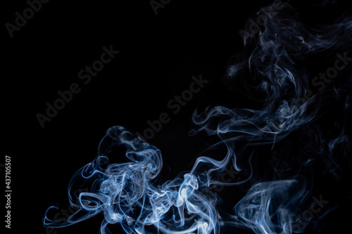 Movement of a smoke isolated on a black background 