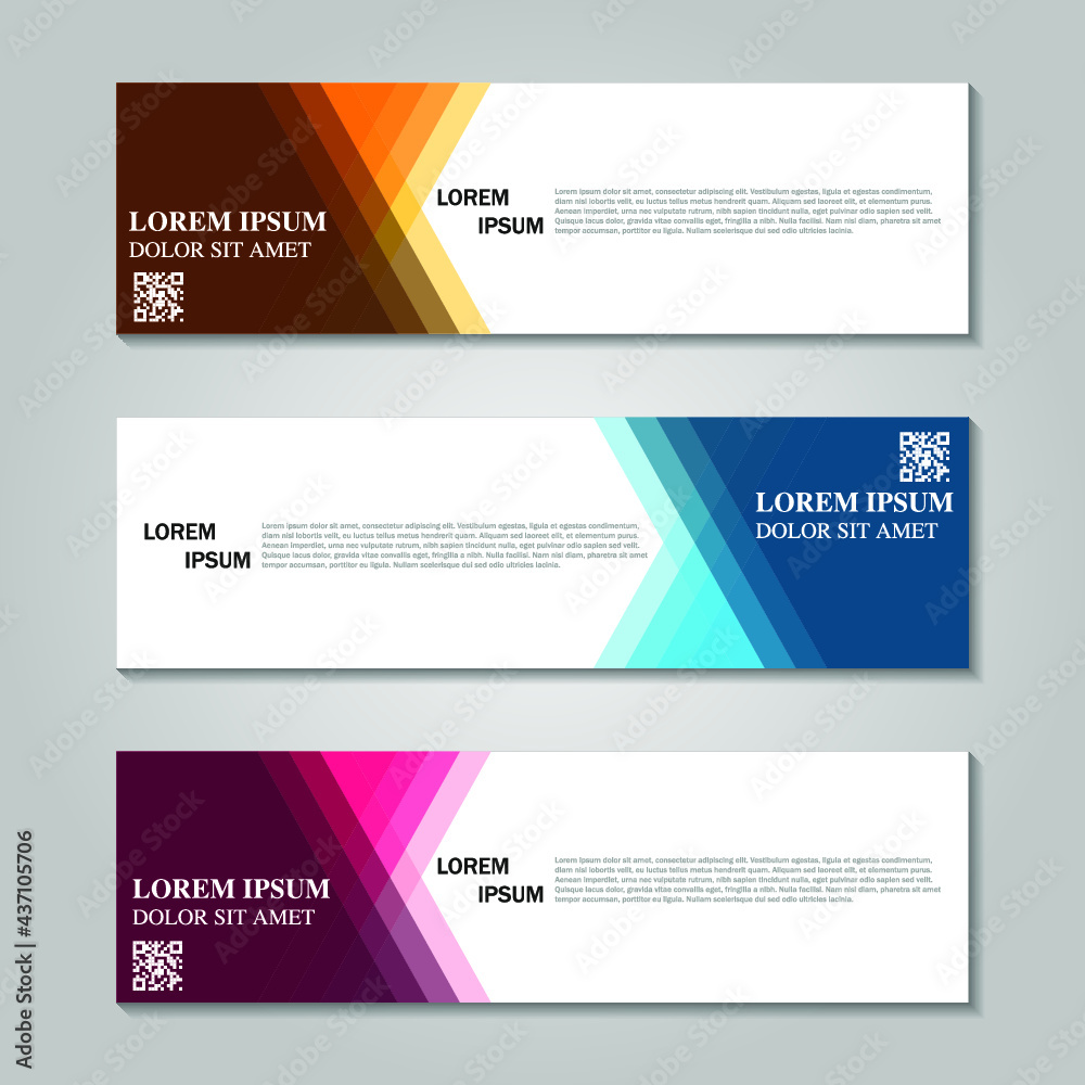 Fototapeta premium Set of long banner