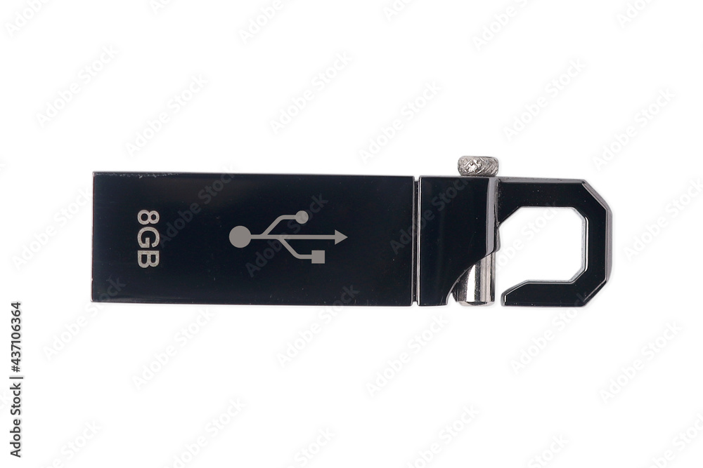 USB flash drive on white background. USB drive single object for design element. USB flash drive on white background. USB drive single object for design element.