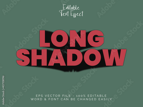 Long shadow text effect style. Editable text vintage theme.