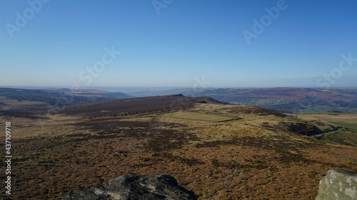 View from top of Higger Tor in Dark Peak Valley, National Peak District, United Kingdom