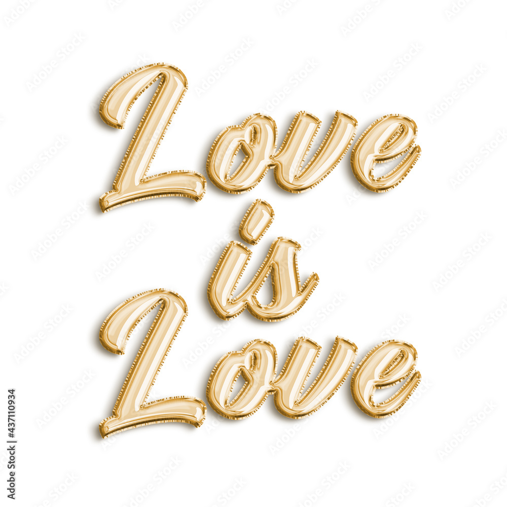 Love is Love Foil Balloon Graphic, Love Text, Love Background, Foil Balloon Effect Love is Love Foil Balloon Graphic, Love Text, Love Background, Foil Balloon Effect