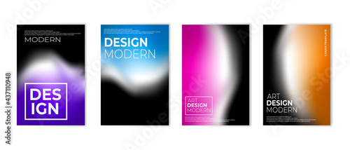 Set of vibrant gradient color background. Colorful cover design template. Vector illustration