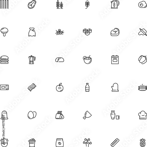 icon vector icon set such as: lard, glyph, rasher, tenderloin, shop, wine, collection, produce, thin, packaging, whole, mushrooms, easter, pin, handle, scrambled, alcoholic, italian, machine, liter