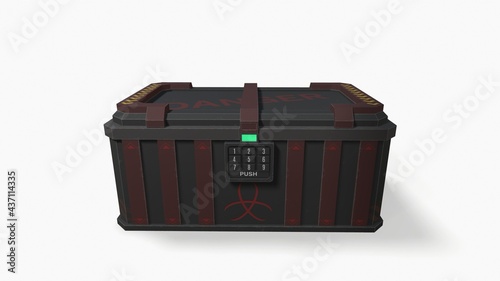sci fi military box on white background 3d-illustration 3d-rendering
