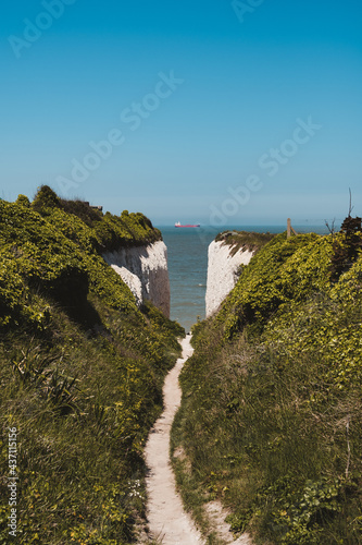 Kingsgate Bay Sea Arch on sunny day photo