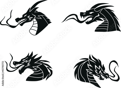 Wallpaper Mural A Dragon head logo. This is vector illustration ideal for a mascot and tattoo or T-shirt graphic. Torontodigital.ca