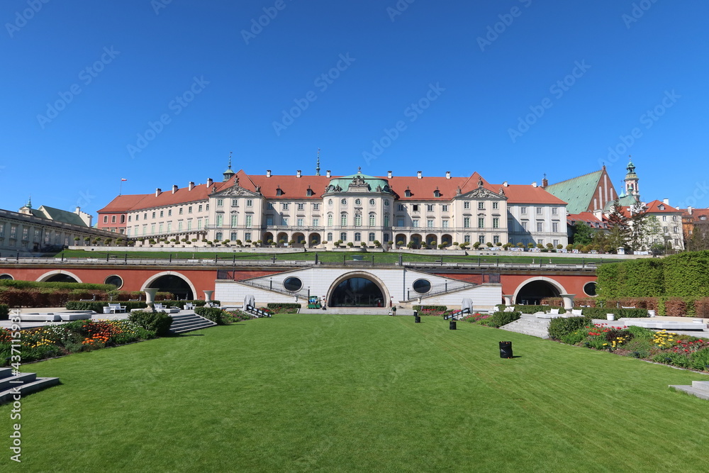 Kubicki Arcades with restored and put into use lower garden at the Royal Castlein the old town of Warsaw, Poland. City landmarks Kubicki Arcades with restored and put into use lower garden at the Royal Castlein the old town of Warsaw, Poland. City landmarks