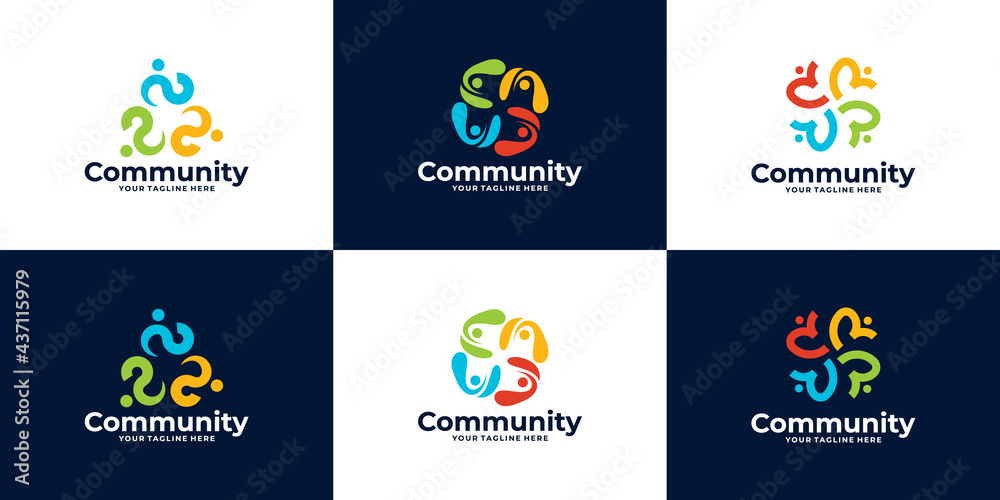 Fototapeta premium logo people community logo or medical clinic logo design collection