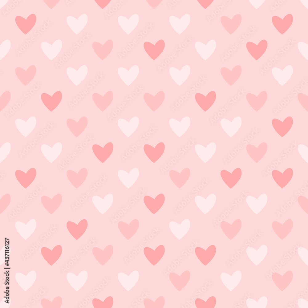 Vector seamless polka dot pattern with hearts. Cute design for fabric, wrapping, wallpaper for Valentine's Day. Vector seamless polka dot pattern with hearts. Cute design for fabric, wrapping, wallpaper for Valentine's Day.
