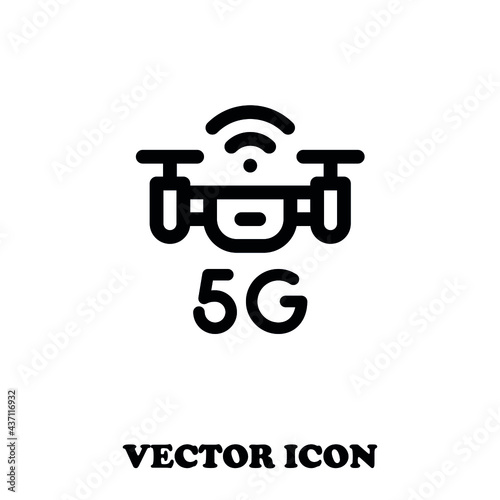 5G, drone, icone, vector, 