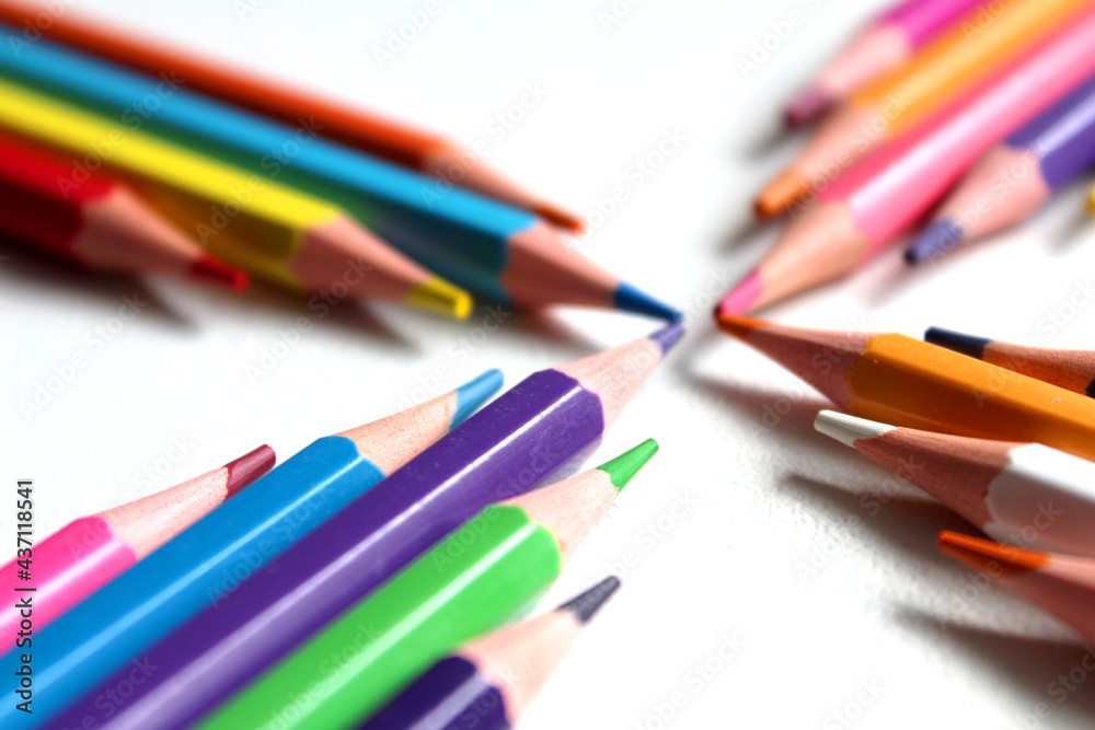 Obraz premium pencils on white background
