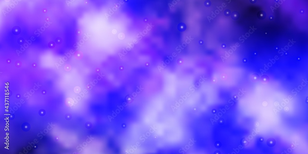 Obraz premium Light Purple vector pattern with abstract stars.