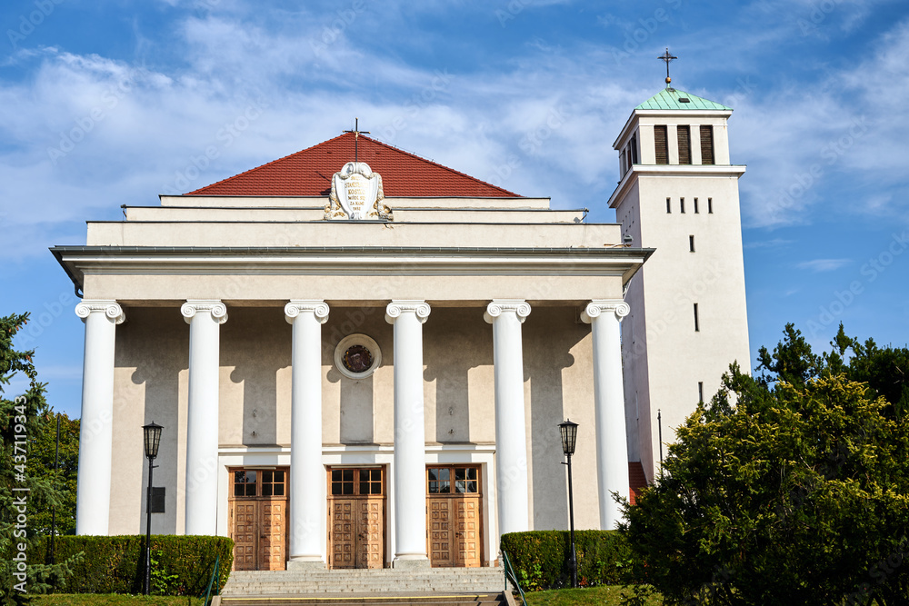 A fragment of a classical facade of the parish church