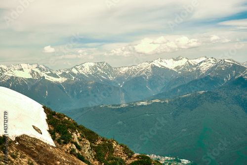 landscape with snow and clouds