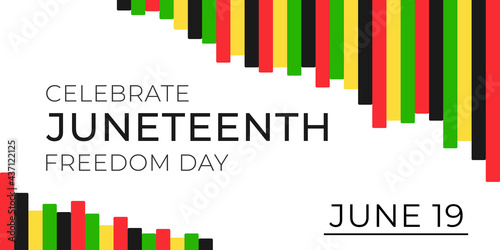 Juneteenth Freedom Day banner. African-American Independence Day, June 19, 1865. Vector illustration of design template for national holiday poster or card