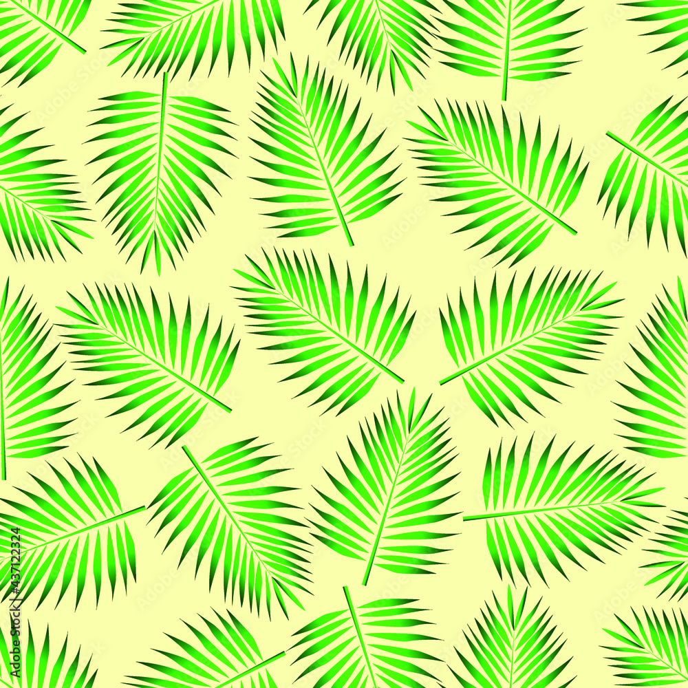 Leafe pattern on the yellow background