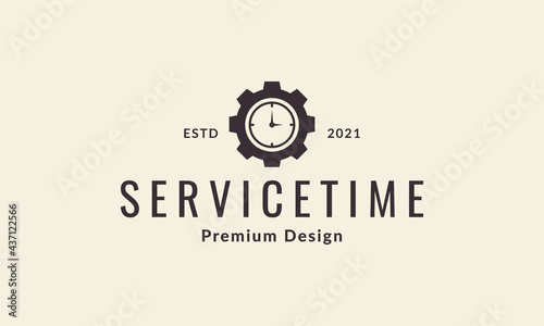 clock with gear services logo symbol vector icon illustration graphic design