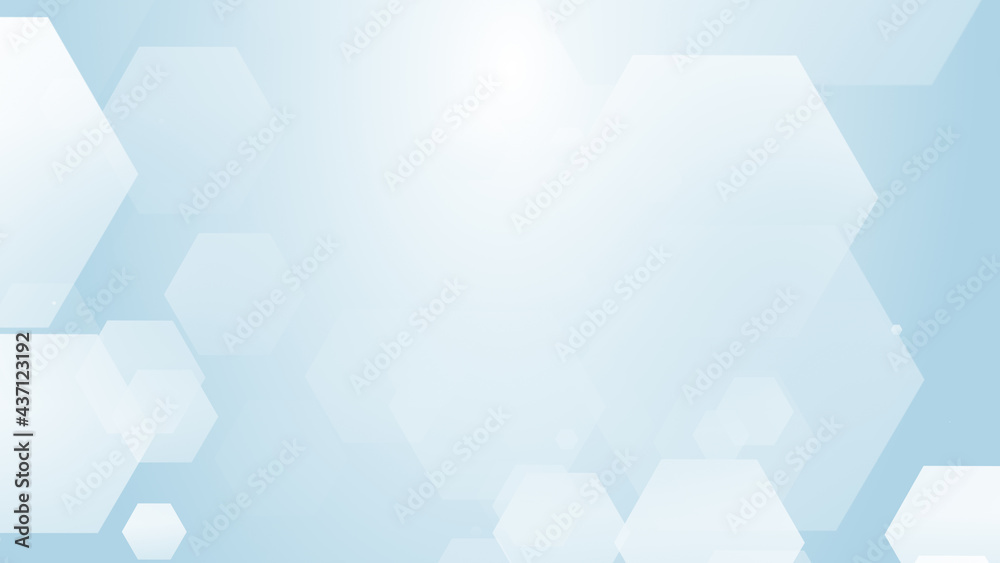 Fototapeta premium Abstract hexagon geometric white blue pattern technology medical and science background.