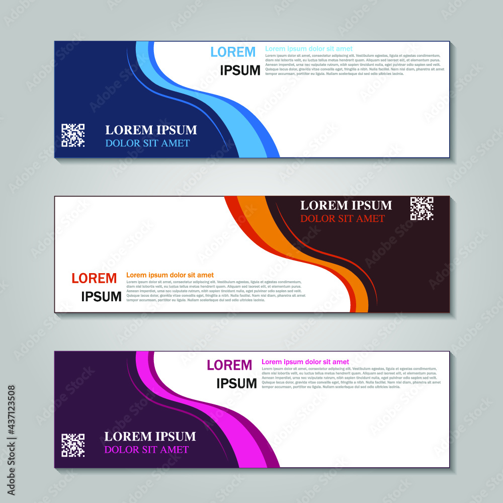 Set of long banners