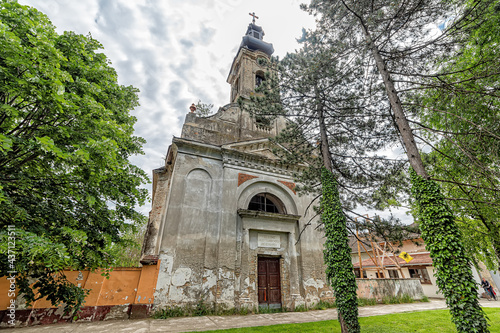 Savino Selo, Serbia - May 28, 2021: The old former Protestant Church, now Serbian Orthodox in Savino Selo, Serbia.
