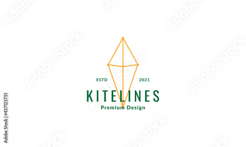 hipster lines kite logo symbol vector icon illustration graphic design