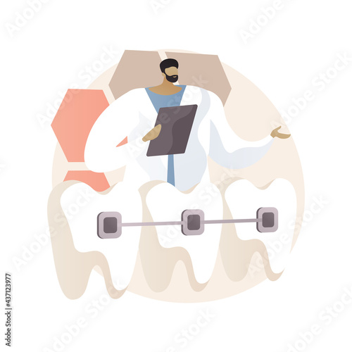 Orthodontic services abstract concept vector illustration.