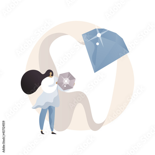 Grills jewelry teeth abstract concept vector illustration.