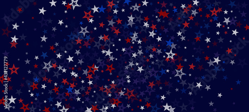National American Stars Vector Background. USA 4th of July Veteran's Labor Memorial Independence President's 11th of November Day