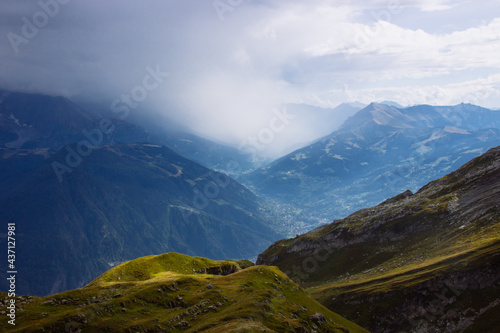 French alps landscape with clouds