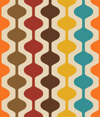 Fototapete Beigefarbene Muster Buntes nostalgisches Retro-Muster Design  © kokoshka