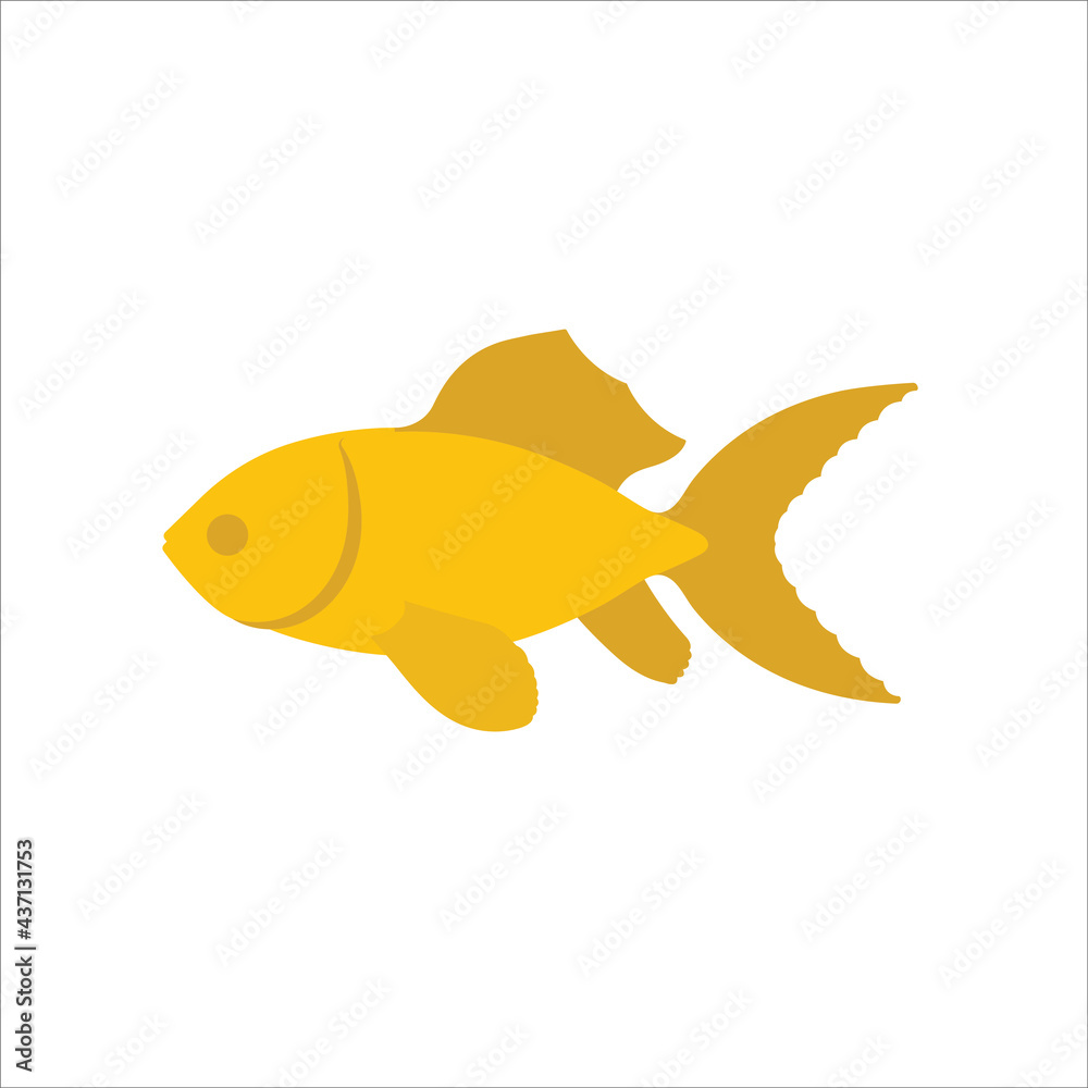 Golden Fish. Hand drawn golden fish vector illustration. Part of set.