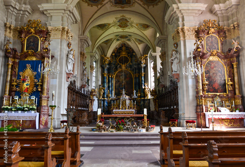 Innenansicht der kath. Kirche St. Margarethen in Waldkirch / Landkreis Emmendingen