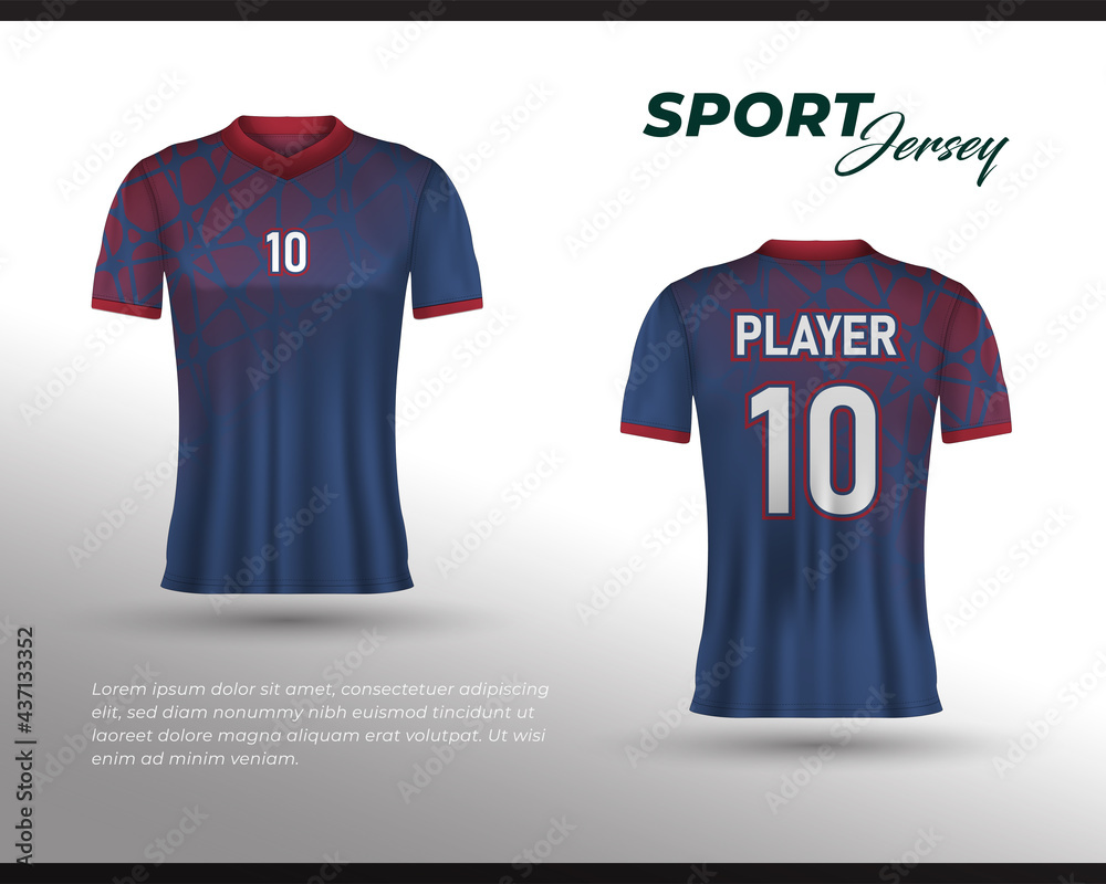 Football jersey design. Front back t-shirt design. Templates for team ...