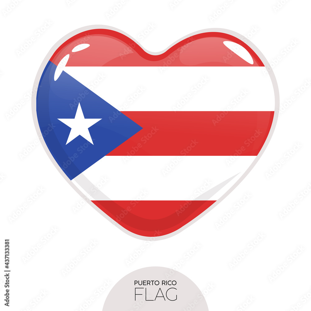 Isolated flag Puerto Rico in heart symbol vector illustration Isolated flag Puerto Rico in heart symbol vector illustration