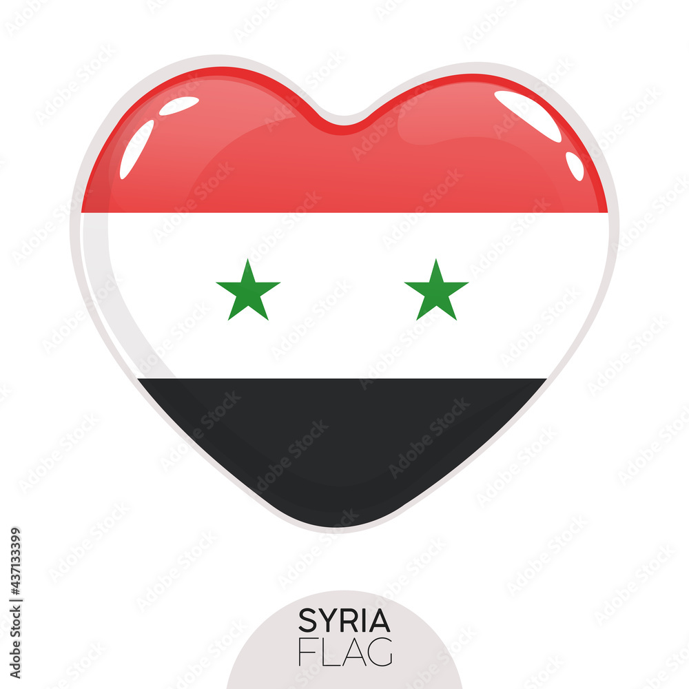 Isolated flag Syria in heart symbol vector illustration Isolated flag Syria in heart symbol vector illustration