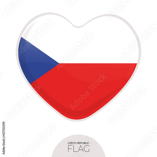 Free Download Isolated flag Czech Republic in heart symbol vector illustration - GFXLoad