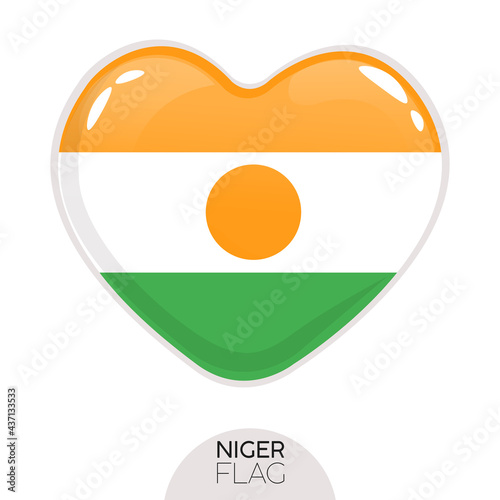 Free Download Isolated flag Niger in heart symbol vector illustration - GFXLoad