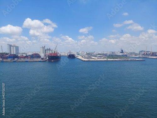 Fort Lauderdale Florida USA may 26 2021 cargo ships are docked in the port everglades photo