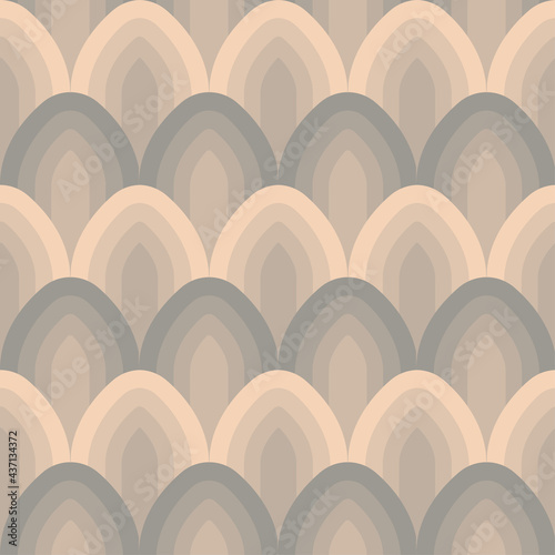 Fish scales seamless pattern. Mermaid or dragon scales drawing endless background. Part of set.