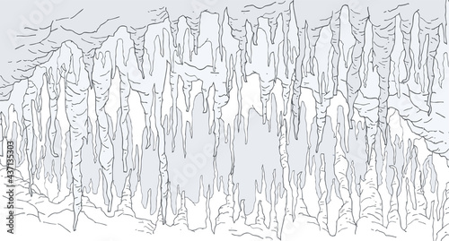 Creative design of rock cavern illustration