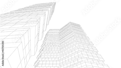 architecture building digital background 3d