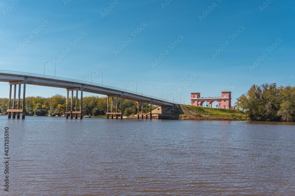 Tourist bridge over the river in Argentina