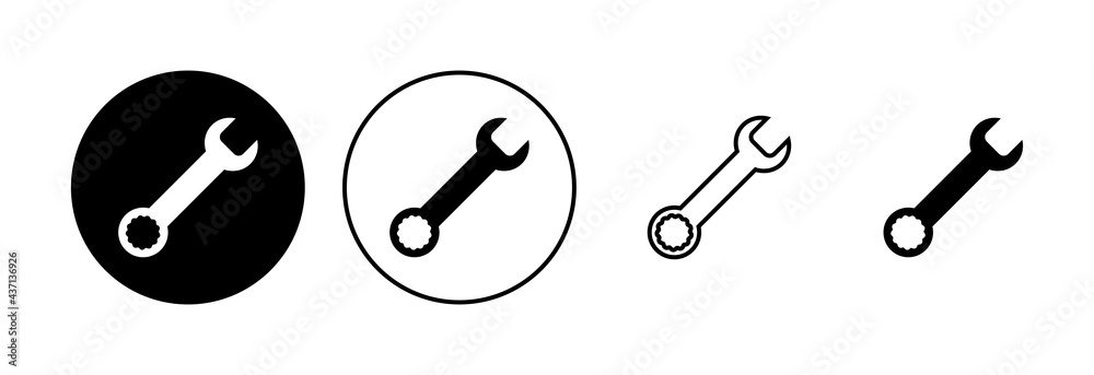Wrench icon set. repair icon vector. tools icon vector - obrazy, fototapety, plakaty 