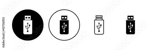 Usb icon set. Flash disk icon vector